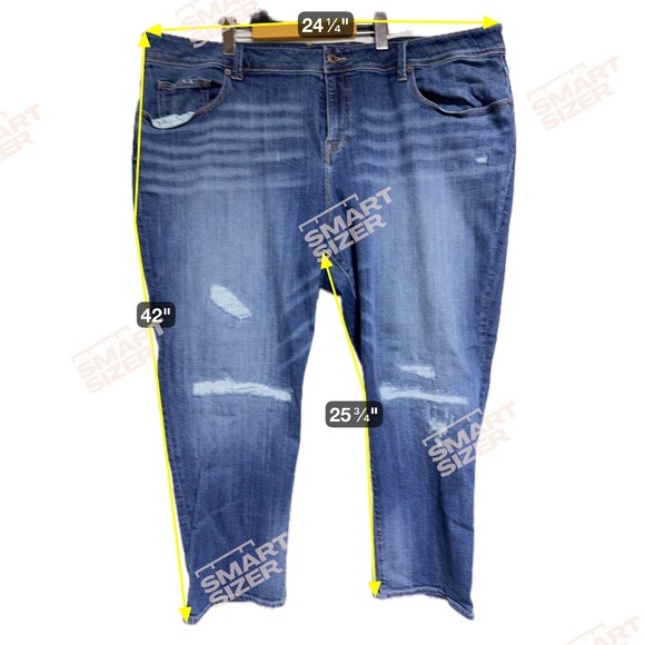Lucky Brand Reese Boyfriend Jeans Womens Plus 22W Blue Denim Dark Wash Cropped - Picture 5 of 12